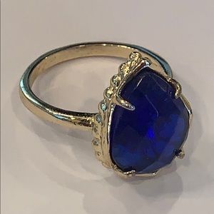Kendra Scott cobalt blue gold statement ring